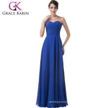 Grace Karin mais recente elegante elegante vestido de dama de honra Chiffon Royal Blue CL6232